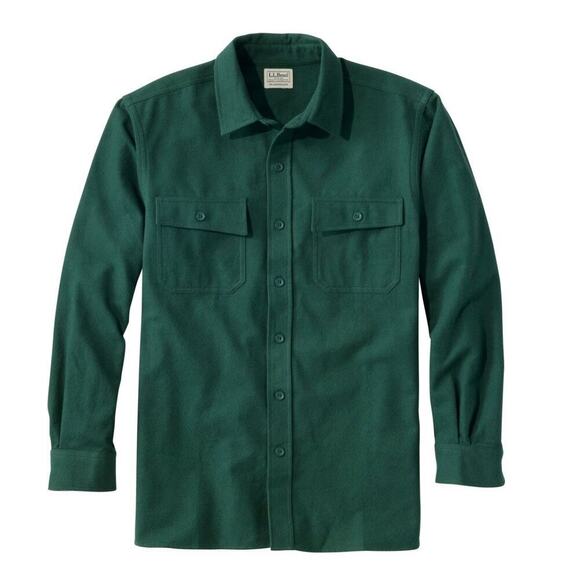 L.L. Bean Men’s Chamois Traditional fit button up green flannel outdoor XXL - Picture 1 of 14